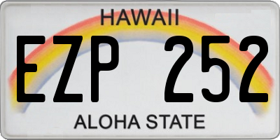 HI license plate EZP252