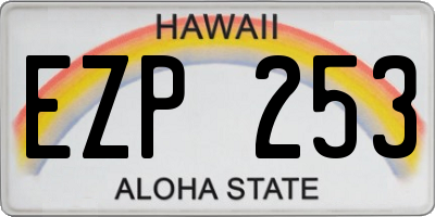 HI license plate EZP253