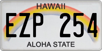HI license plate EZP254