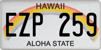 HI license plate EZP259