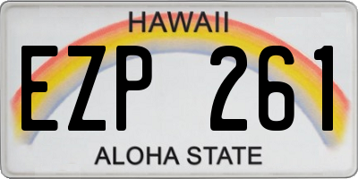 HI license plate EZP261