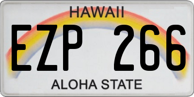 HI license plate EZP266