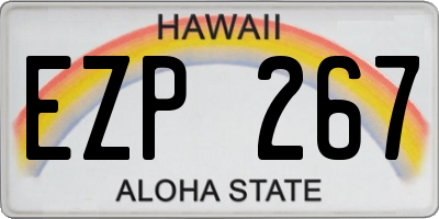 HI license plate EZP267