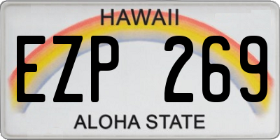 HI license plate EZP269