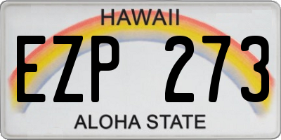 HI license plate EZP273