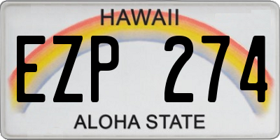 HI license plate EZP274