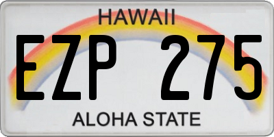 HI license plate EZP275