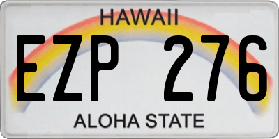 HI license plate EZP276