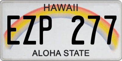HI license plate EZP277