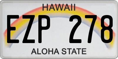 HI license plate EZP278