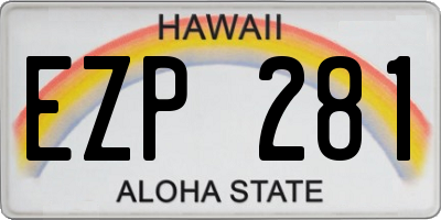 HI license plate EZP281