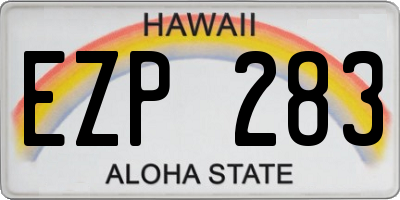 HI license plate EZP283