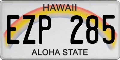 HI license plate EZP285