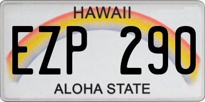 HI license plate EZP290