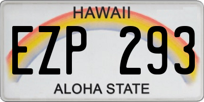 HI license plate EZP293