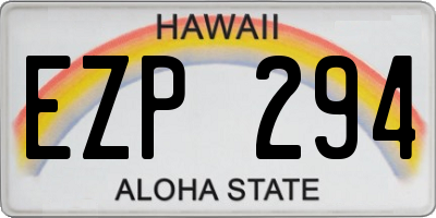 HI license plate EZP294