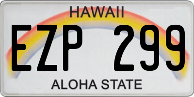 HI license plate EZP299