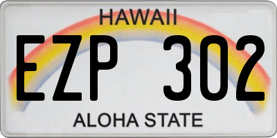 HI license plate EZP302