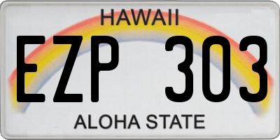 HI license plate EZP303