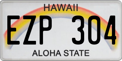 HI license plate EZP304