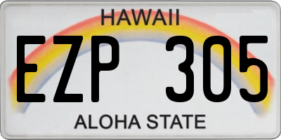 HI license plate EZP305