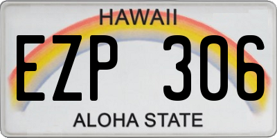 HI license plate EZP306