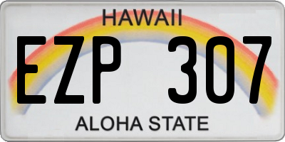 HI license plate EZP307