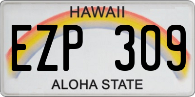 HI license plate EZP309