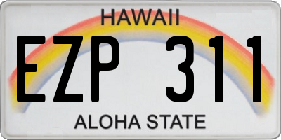 HI license plate EZP311