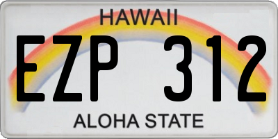 HI license plate EZP312