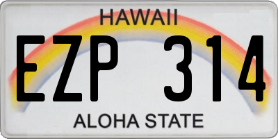 HI license plate EZP314
