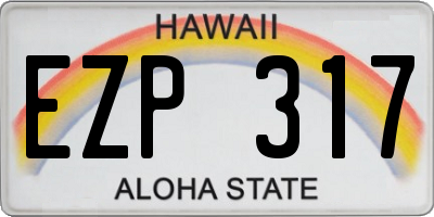 HI license plate EZP317