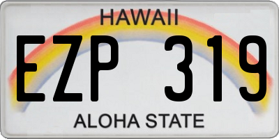HI license plate EZP319