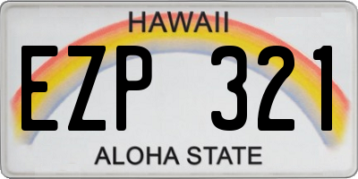 HI license plate EZP321