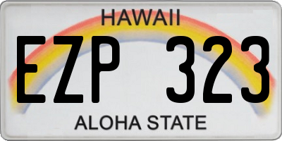 HI license plate EZP323