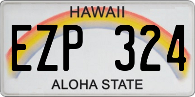 HI license plate EZP324