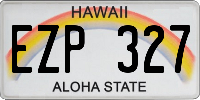 HI license plate EZP327