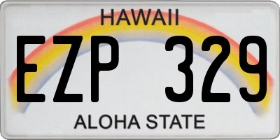 HI license plate EZP329