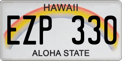 HI license plate EZP330