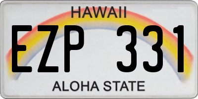 HI license plate EZP331