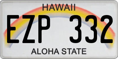 HI license plate EZP332