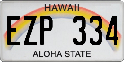 HI license plate EZP334