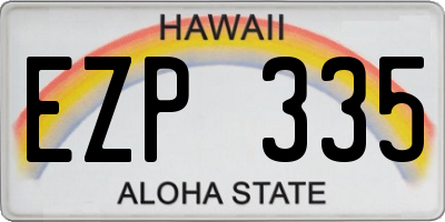 HI license plate EZP335