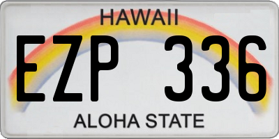 HI license plate EZP336