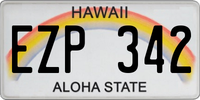 HI license plate EZP342