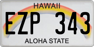 HI license plate EZP343
