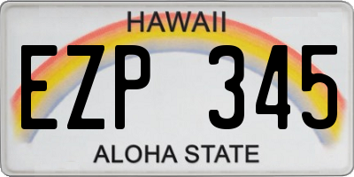 HI license plate EZP345