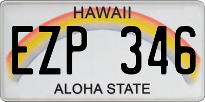 HI license plate EZP346