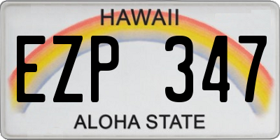 HI license plate EZP347
