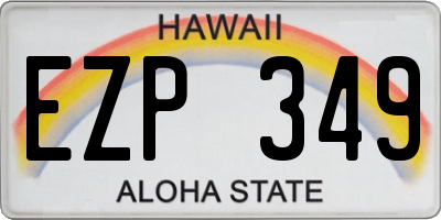HI license plate EZP349
